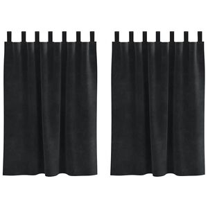 vidaXL Gardiner 2 st Svart 140 x 140 cm Sammet