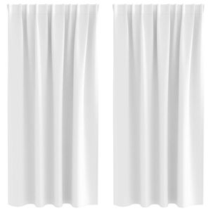 vidaXL M&ouml;rkl&auml;ggningsgardiner med Ringar 2 st Ljus vit 175 x 140 cm