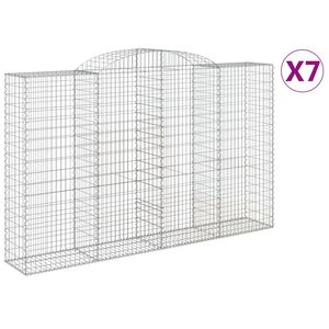 vidaXL Gabioner b&aring;gformade 7 st 300x50x180/200 cm galvaniserat j&auml;rn