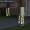 vidaXL Solar LED Stig Ljus 2 pcs Silver Galvaniserat st&aring;l