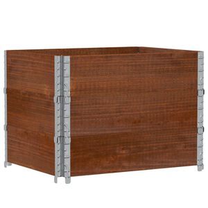 vidaXL Pallkragar 3 st brun 80x60 cm massivt furu