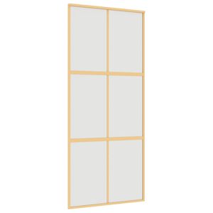 vidaXL Skjutd&ouml;rr guld 90x205 cm frostat ESG-glas och aluminium