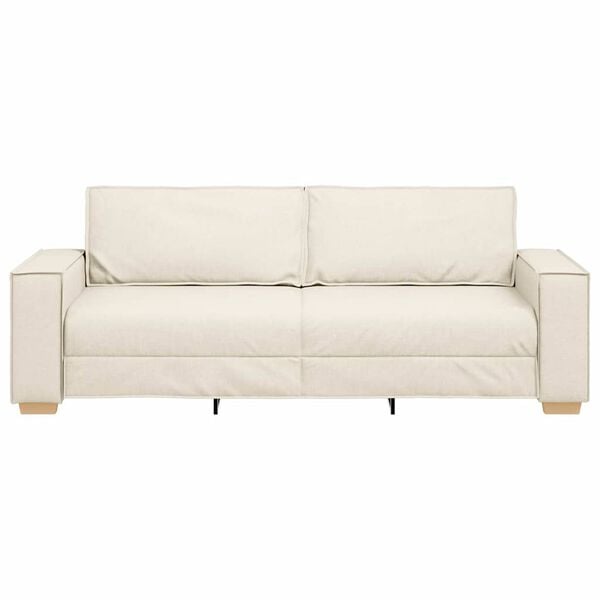 vidaXL 3-Sits soffa Beige 220 cm Linnenblandad tyg