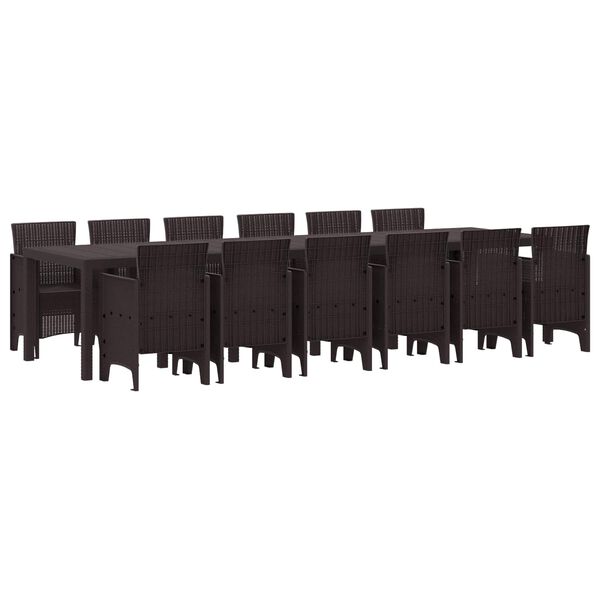 vidaXL Tr&auml;dg&aring;rdsm&ouml;belset 13 pcs Brun Polt rotting