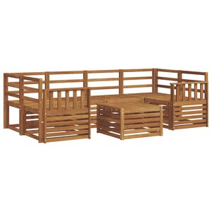 vidaXL Utomhussoffset 7 pcs Naturf&auml;rg Massivt Akaciatr&auml;