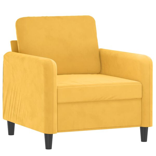 vidaXL Soffgrupp med prydnadskuddar & dynor 4 delar gul sammet