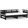 vidaXL B&auml;ddsoffa svart massiv furu 2x(80x200) cm