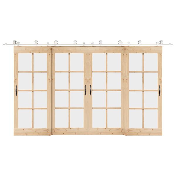 vidaXL Skjutdörrsbeslag 400 cm rostfritt stål silver