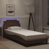 vidaXL Bed Frame with LED without Mattress "Zadar" Brown 80x200 cm