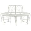 vidaXL Tr&auml;db&auml;nk 8-Antal sittplatser &Oslash; 160 x 89 cm St&aring;l Antik vit Rund