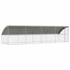 vidaXL Hundbur 4 st Silver 8 x 2 x 2 m Galvaniserat st&aring;l