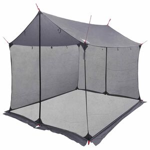 vidaXL Campingtarp med n&auml;tv&auml;ggar Gr&aring; och orange 270 x 210 x 210 cm