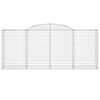 vidaXL Gabioner bågformade 15 st 300x50x120/140 cm galvaniserat järn