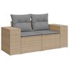vidaXL Tr&auml;dg&aring;rdssoffa 2-sits med dynor konstrotting beige