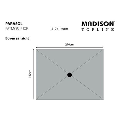 Madison Parasoll Patmos Luxe rektangulärt 210x140 cm grå