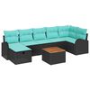 vidaXL Tr&auml;dg&aring;rdsoffset 8 st Svart Poly rattan