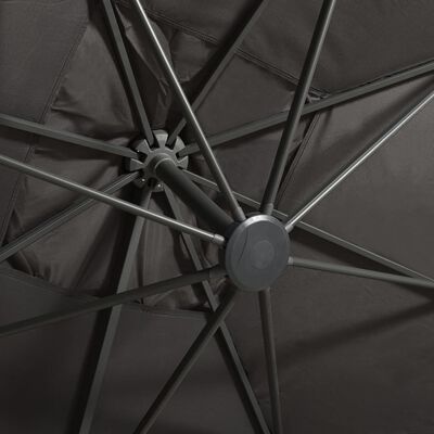 vidaXL Frihängande parasoll med stång och LED antracit 300 cm