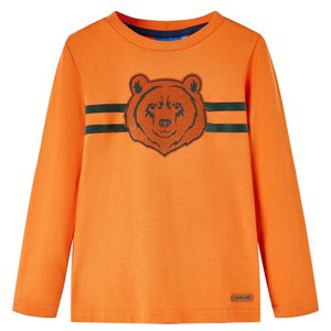 T-shirt med l&aring;nga &auml;rmar f&ouml;r barn m&ouml;rk orange 92