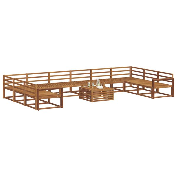 vidaXL Utomhussoffset 11 pcs Naturf&auml;rg Massivt Akaciatr&auml;