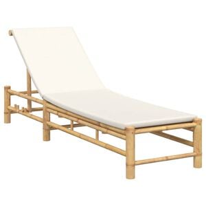 vidaXL Sols&auml;ng med dynor 55x199x30 cm bambu