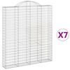 vidaXL Gabioner b&aring;gformade 7 st 200x30x220/240 cm galvaniserat j&auml;rn