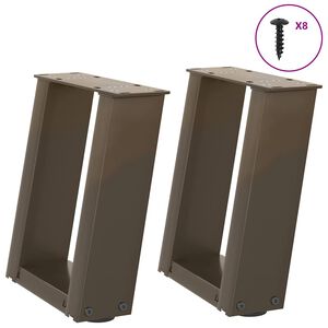 vidaXL Soffbordsben U-formade 2 st naturst&aring;l 30x(30-31) cm st&aring;l