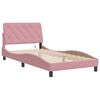 vidaXL Bed Frame with LED without Mattress Pink 100x200 cm Velvet