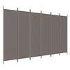 vidaXL Rumsavdelare 6 paneler antracit 300x220 cm tyg