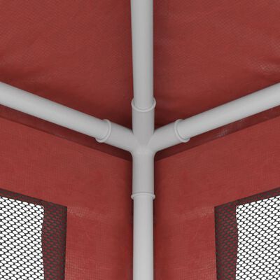 vidaXL Partytält med 4 sidoväggar i nät 2x2 m HDPE röd