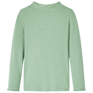 vidaXL T-shirt med l&aring;nga &auml;rmar f&ouml;r barn polokrage m&ouml;rk mintgr&ouml;n 128