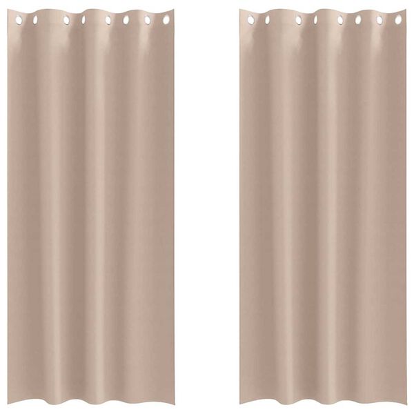 vidaXL M&ouml;rkl&auml;ggningsgardiner med Ringar 2 pcs Taupe 260 x 140 cm