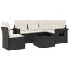 vidaXL Loungegrupp med dynor 6 delar svart konstrotting