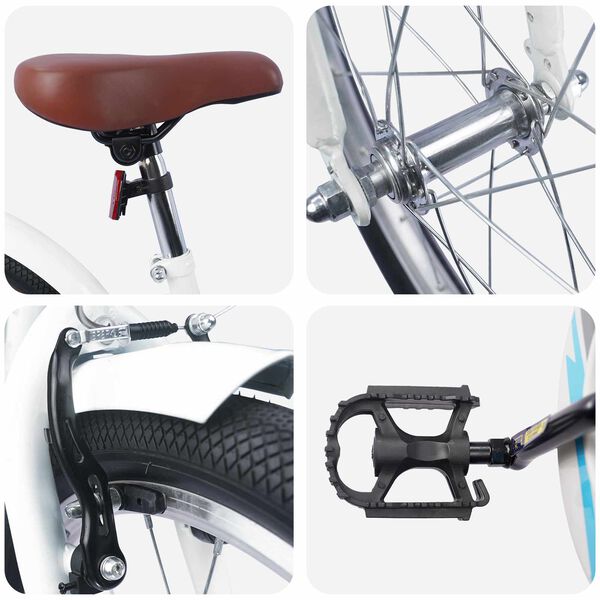 vidaXL Barncykel 18 Tum f&ouml;r 5-7 &aring;r gamla Vit