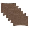 vidaXL Kudd&ouml;verdrag 6 st HOUTEN Ljusbrun 50 x 80 cm Faux Kaninp&auml;ls