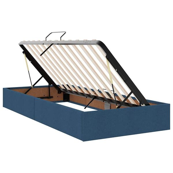vidaXL F&ouml;rvaringss&auml;ng med madrass Bl&aring; 200 x 200 cm Konstl&auml;der