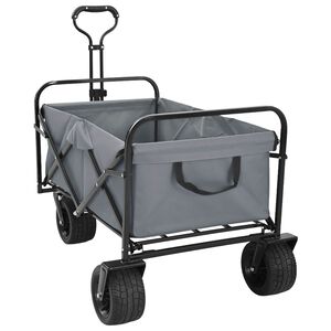 vidaXL Hopf&auml;llbar shoppingvagn med bromsar Gr&aring; 89 x 63 x 96 cm