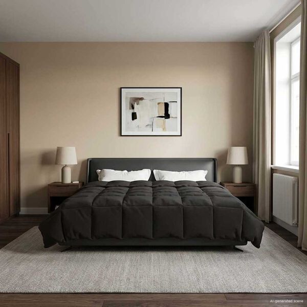 vidaXL Sommar Duvet Quiltad Antracit 220 x 240 cm Mikrofiber