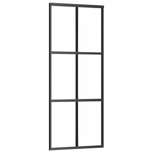 vidaXL Skjutd&ouml;rr ESG-glas och aluminium 76x205 cm svart