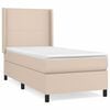 vidaXL Rams&auml;ng med b&auml;ddmadrass cappuccino 100x200 cm konstl&auml;der