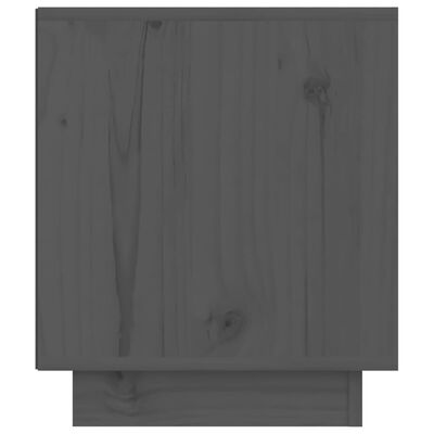 vidaXL Sängbord 40x34x40 cm massiv furu grå