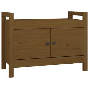 vidaXL Skob&auml;nk honungsbrun 80x40x60 cm massiv furu
