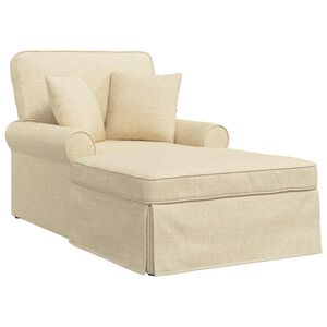 vidaXL Chaise Lounge med Kjol 3 st Kr&auml;m tyg 91 x 157 x 91 cm