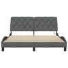 vidaXL Bed Frame with LED without Mattress Dark Grey 160x200 cm Fabric