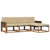 vidaXL Utomhussoffset med kudde 4 pcs Naturlig och Beige