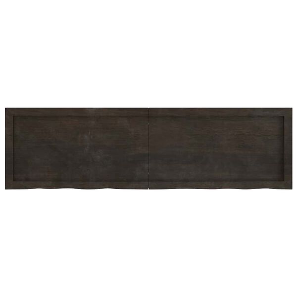 vidaXL Vägghylla mörkbrun 140x40x(2-4) cm behandlad massiv ek