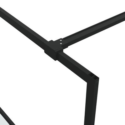 vidaXL Duschvägg svart 80x195 cm halvfrostat ESG-glas