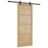 vidaXL Skjutd&ouml;rr Naturlig och svart 86 x 211 cm Massiv furu