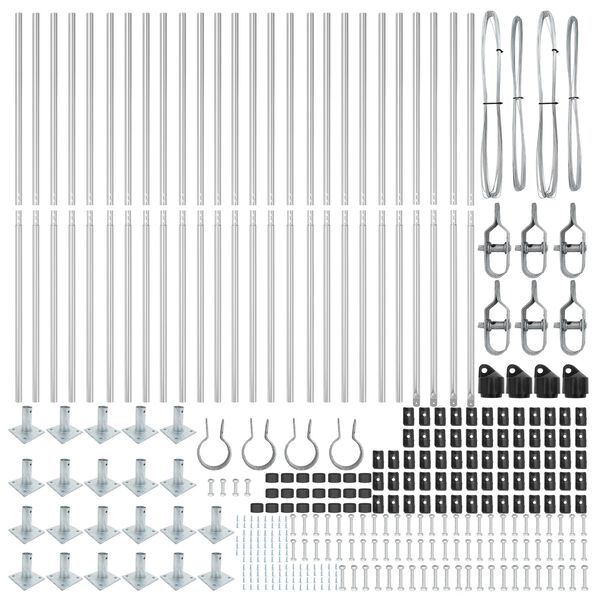 vidaXL Stängselstolpe Övrigt 26 pcs Grå 3,2 x 3,2 x 83,5 cm Stål