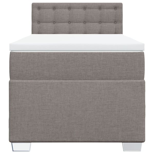 vidaXL Rams&auml;ng med madrass taupe 90x200 cm tyg