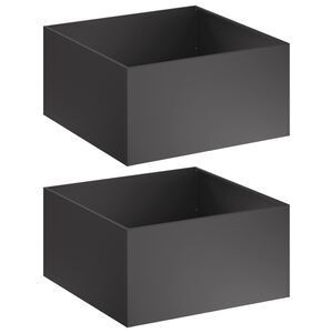 vidaXL Tr&auml;dg&aring;rdsplanterare 2 st Svart 80 x 80 x 40 cm Kallvalsat st&aring;l